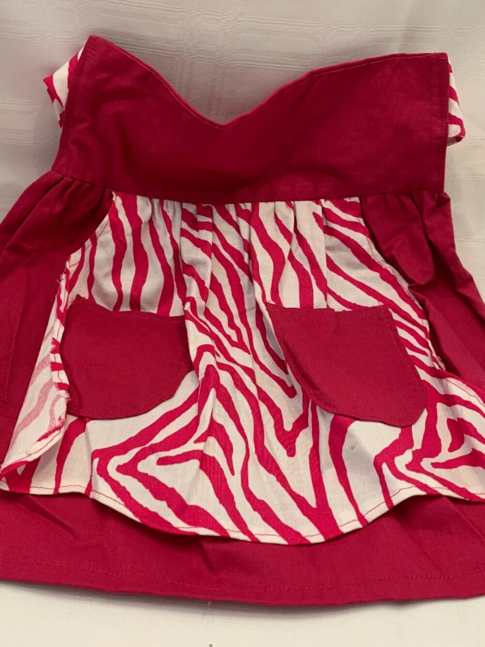 NEW Handmade Hot Pink and White Half Aprons for Adult & Child